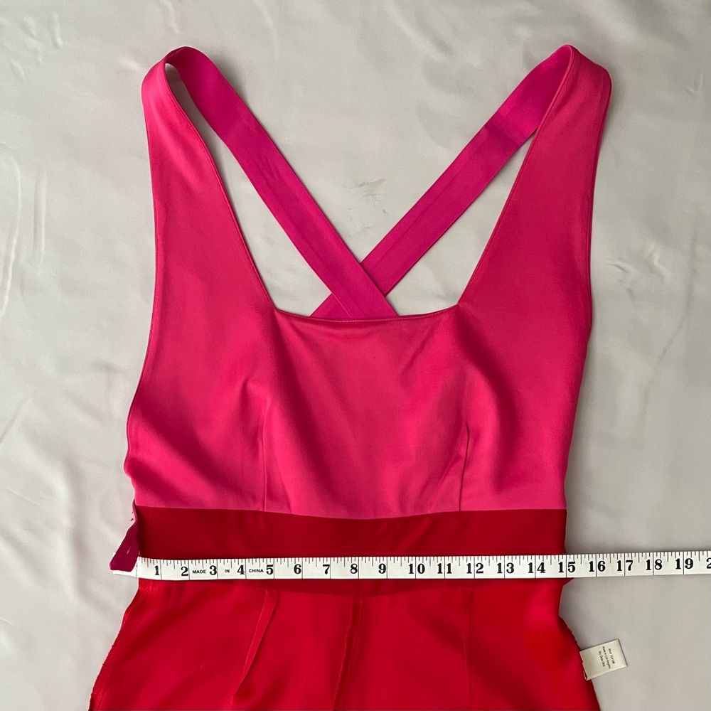 NWOT STAUD - Square Neck Jumpsuit in Red and Pink - 10 - Picture 10 of 16